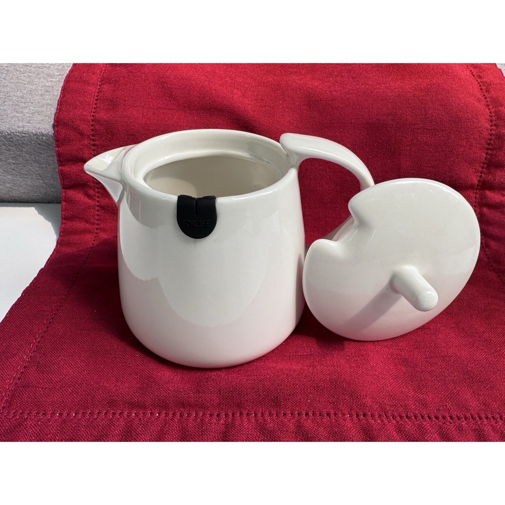 FORLIFE Teabag Rest Teapot 12 oz White Silicone String Holder Dripless Spout Tea
